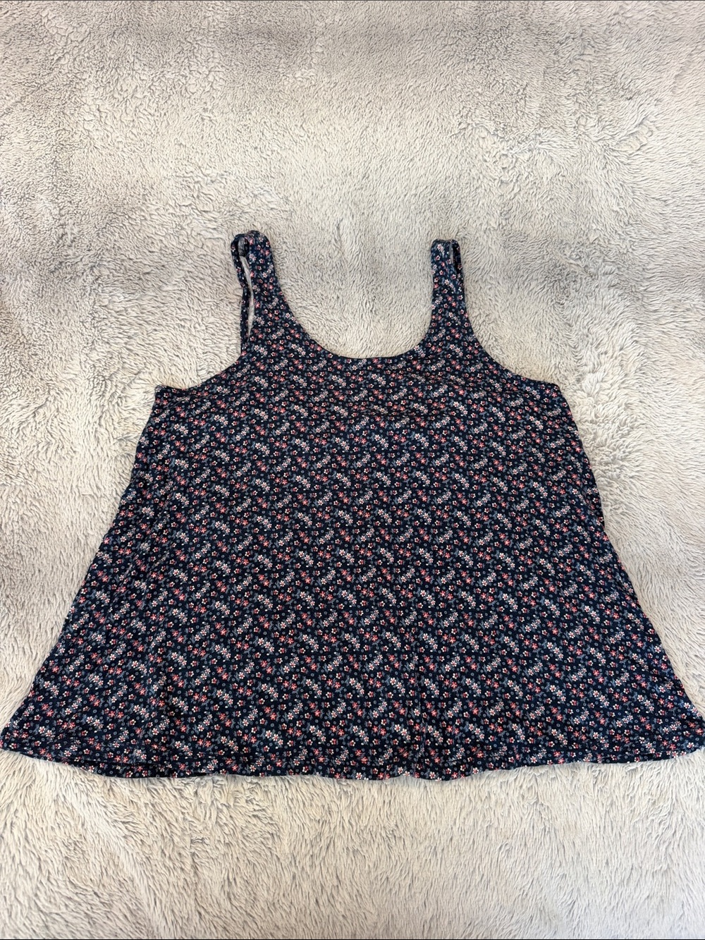 Aeropostale Navy Floral Scoop Tank Top